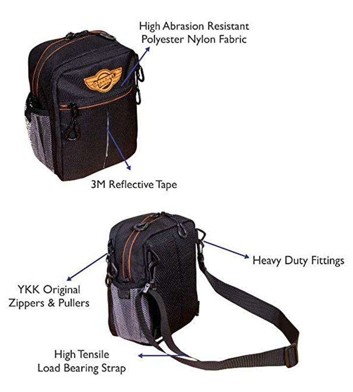 Guardian Gears Dragon Sling Bag, Waist Bag, Thigh Bag for Motorbiking, Trekking, Hiking, Camping and Travel with Waterproof Rain Cover