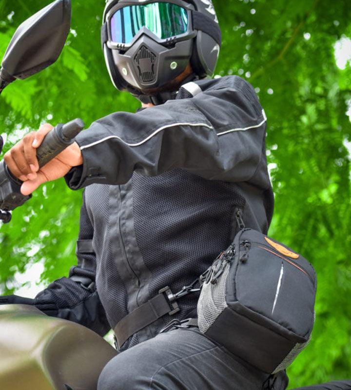 Guardian Gears Dragon Sling Bag, Waist Bag, Thigh Bag for Motorbiking, Trekking, Hiking, Camping and Travel with Waterproof Rain Cover