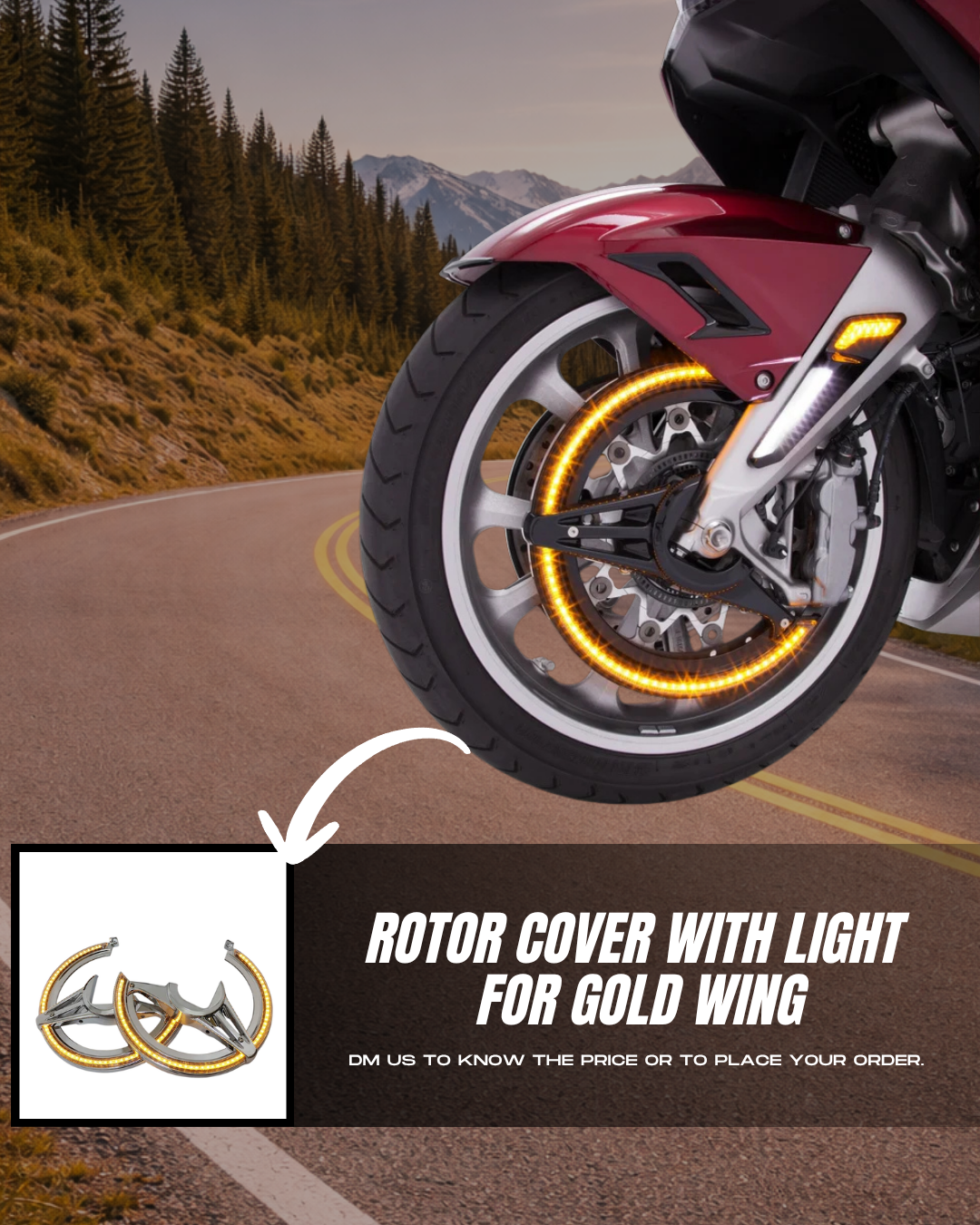 ROTOR COVER WITH LIGHT FOR HONDA GOLDWING 1800