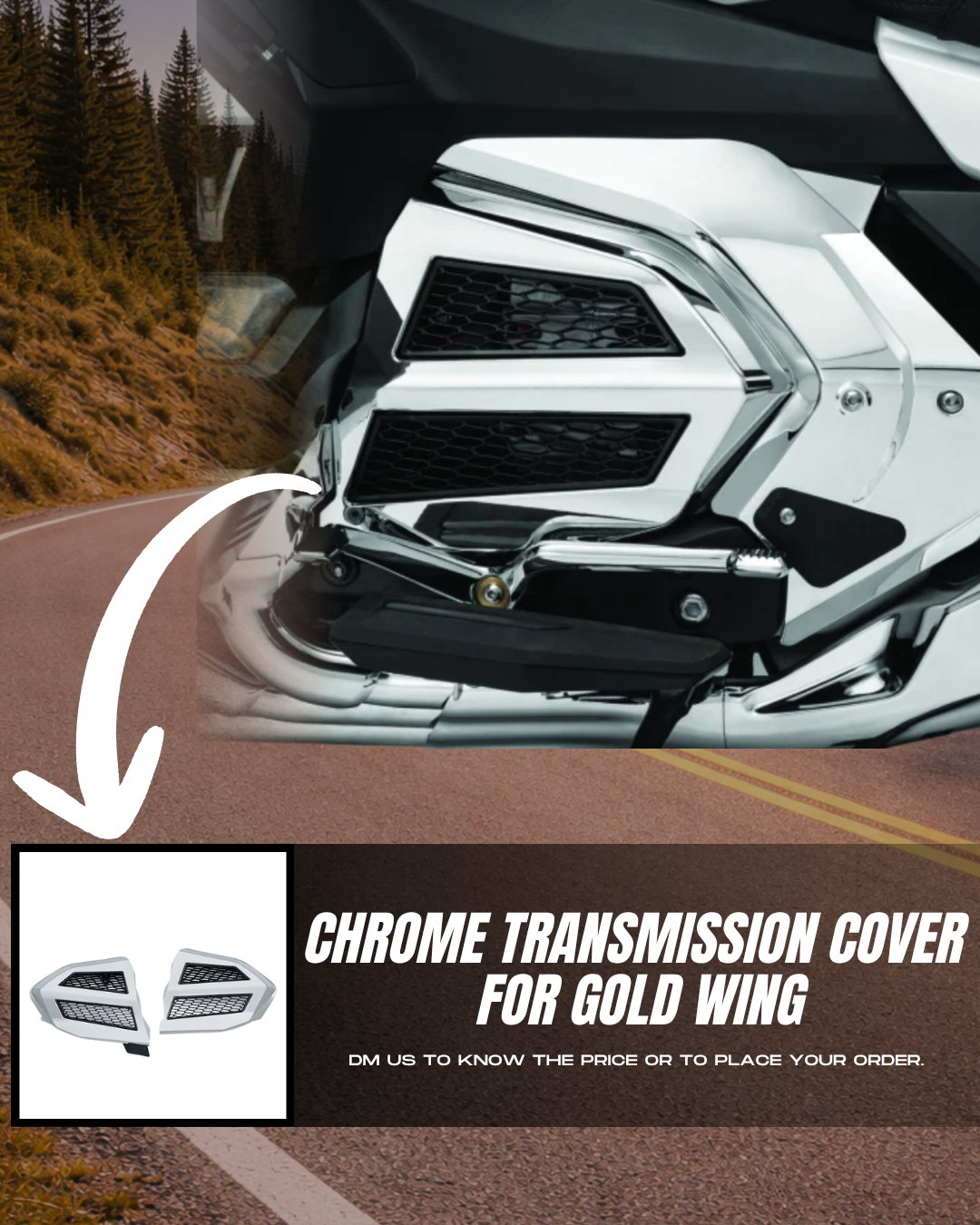 CHROME TRANSMISSION COVER FOR HONDA GOLDWING 1800