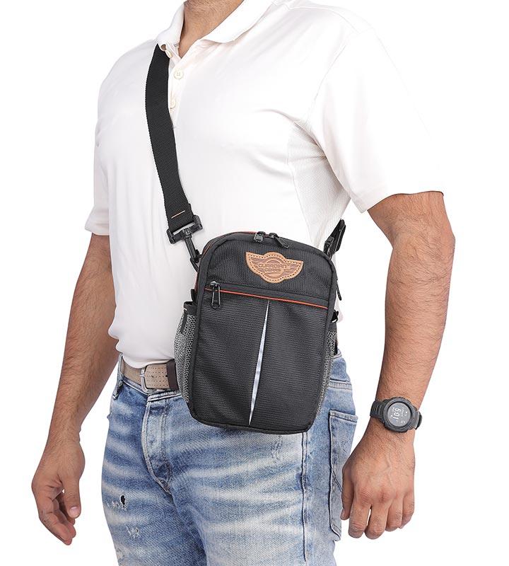 Guardian Gears Dragon Sling Bag, Waist Bag, Thigh Bag for Motorbiking, Trekking, Hiking, Camping and Travel with Waterproof Rain Cover