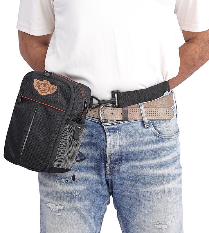 Guardian Gears Dragon Sling Bag, Waist Bag, Thigh Bag for Motorbiking, Trekking, Hiking, Camping and Travel with Waterproof Rain Cover
