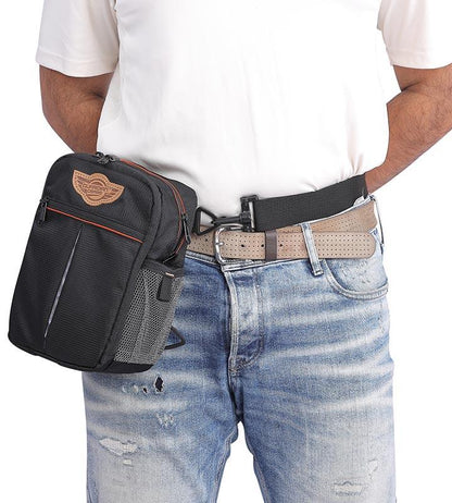Guardian Gears Dragon Sling Bag, Waist Bag, Thigh Bag for Motorbiking, Trekking, Hiking, Camping and Travel with Waterproof Rain Cover