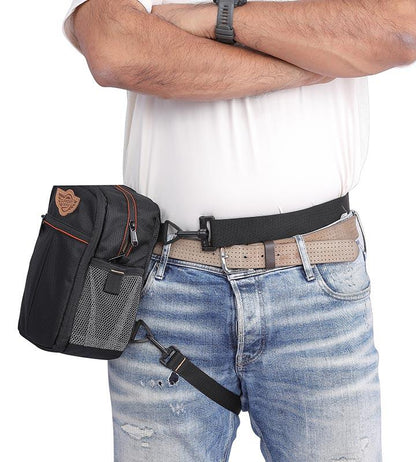 Guardian Gears Dragon Sling Bag, Waist Bag, Thigh Bag for Motorbiking, Trekking, Hiking, Camping and Travel with Waterproof Rain Cover