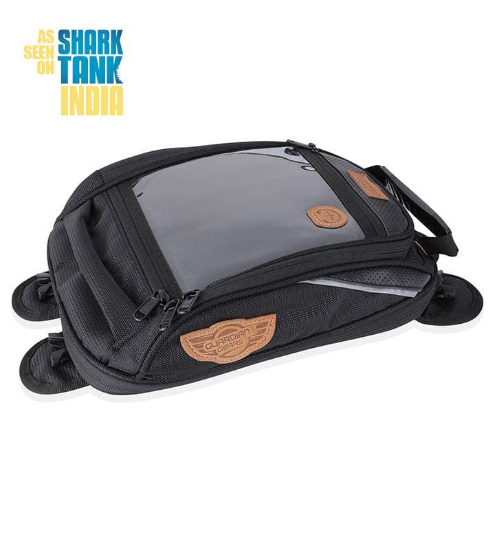 Guardian Gears Shark Mini Universal 18L Tank Bag. A Compact Touring Tank Bag for India. Rain cover included