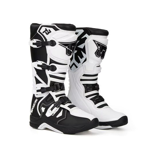 Tiger Racing T3 Moto Cross Enduro Moto Motorcycle Racing Boots for Men MX Motocross Boots Black & White