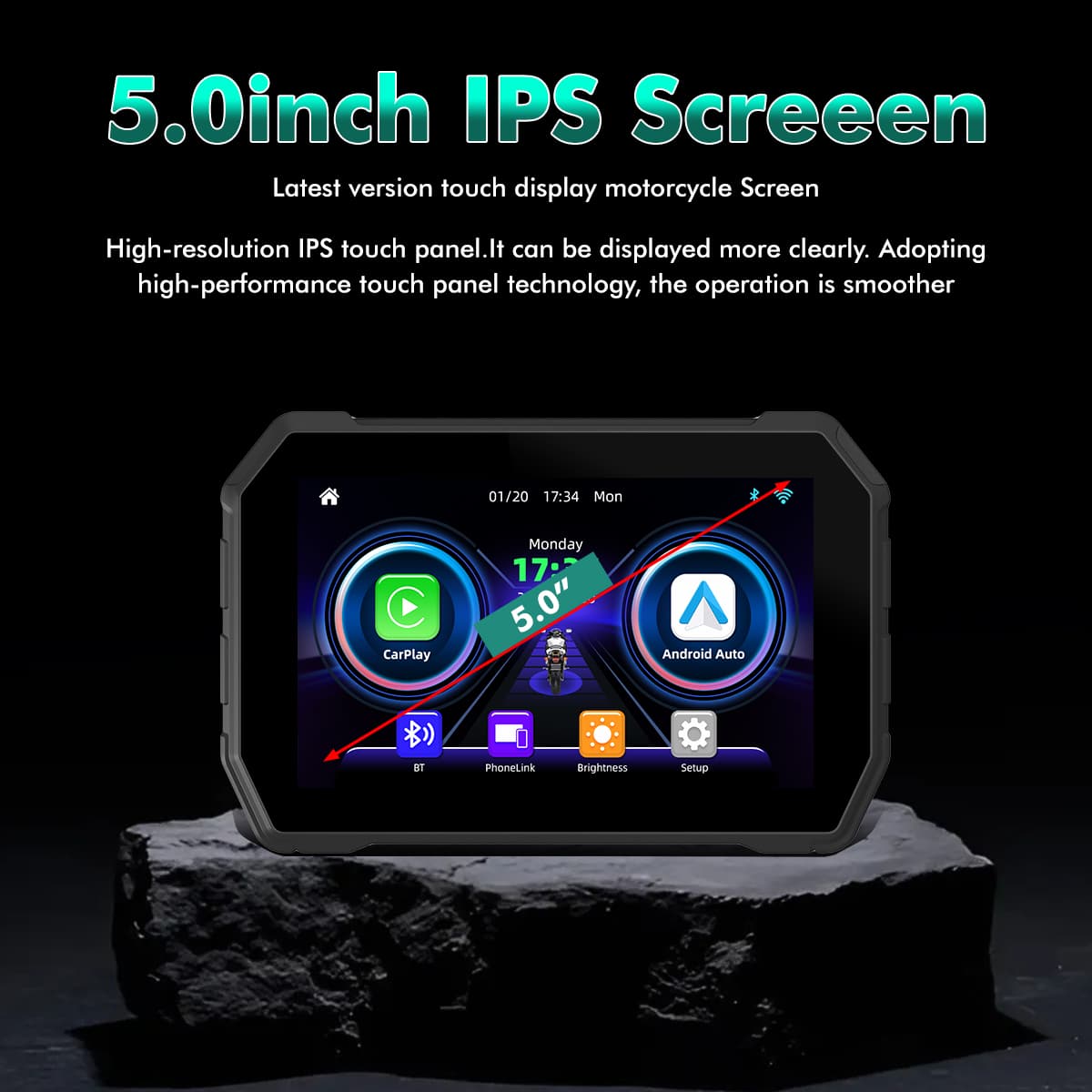 Simtac motorcycle 5″ navigation system with DVR – M4D