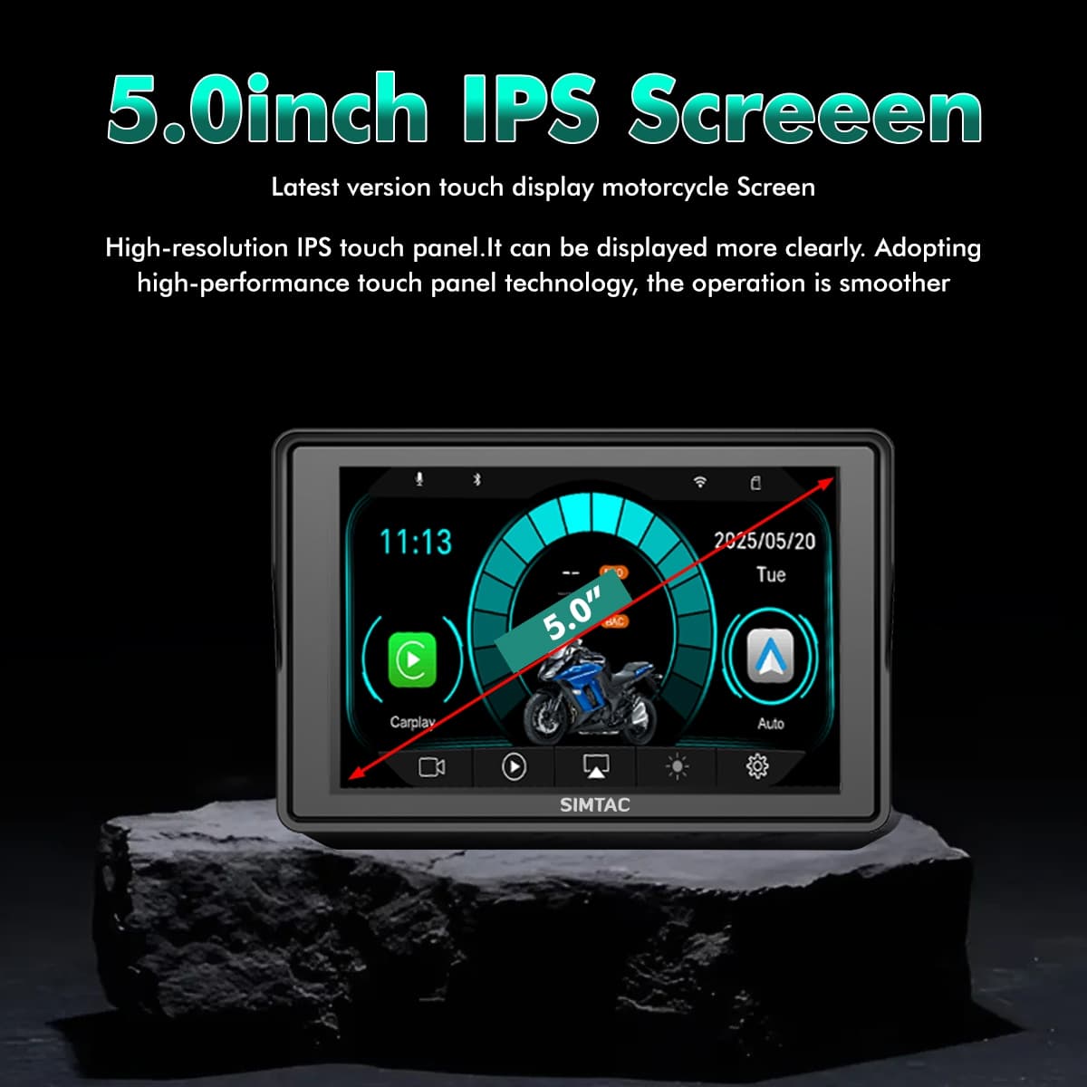 Simtac motorcycle GPS CarPlay & Android Auto system – M4D