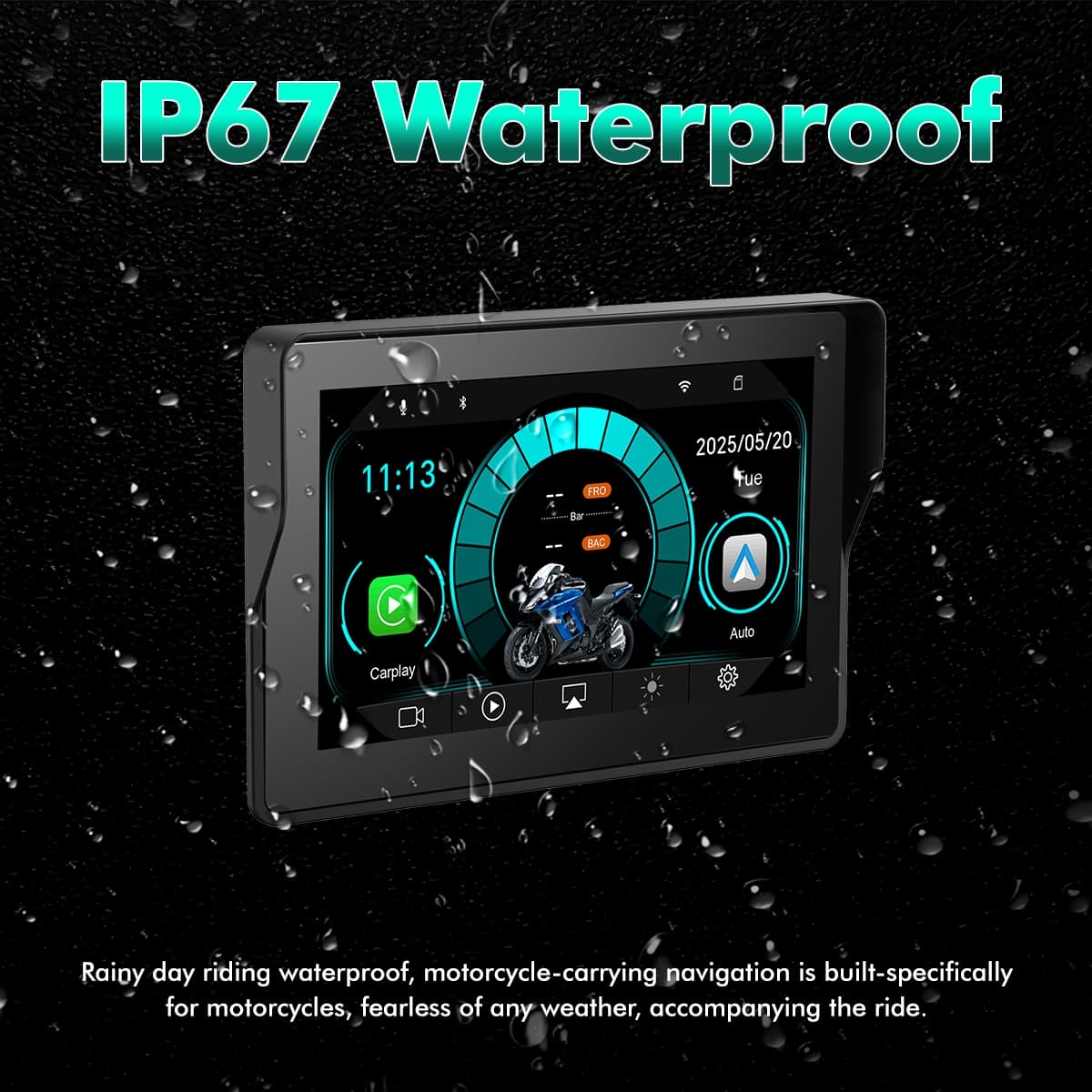 Simtac motorcycle GPS CarPlay & Android Auto system – M4D