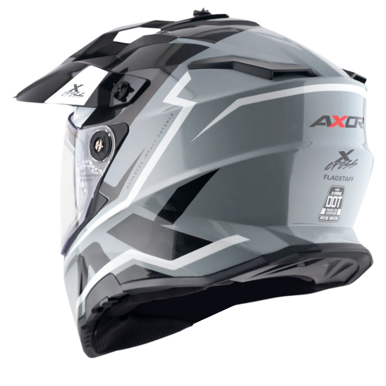 Axor X-Cross Dual Visor Flagstaff Helmet NARDO GREY BLACK