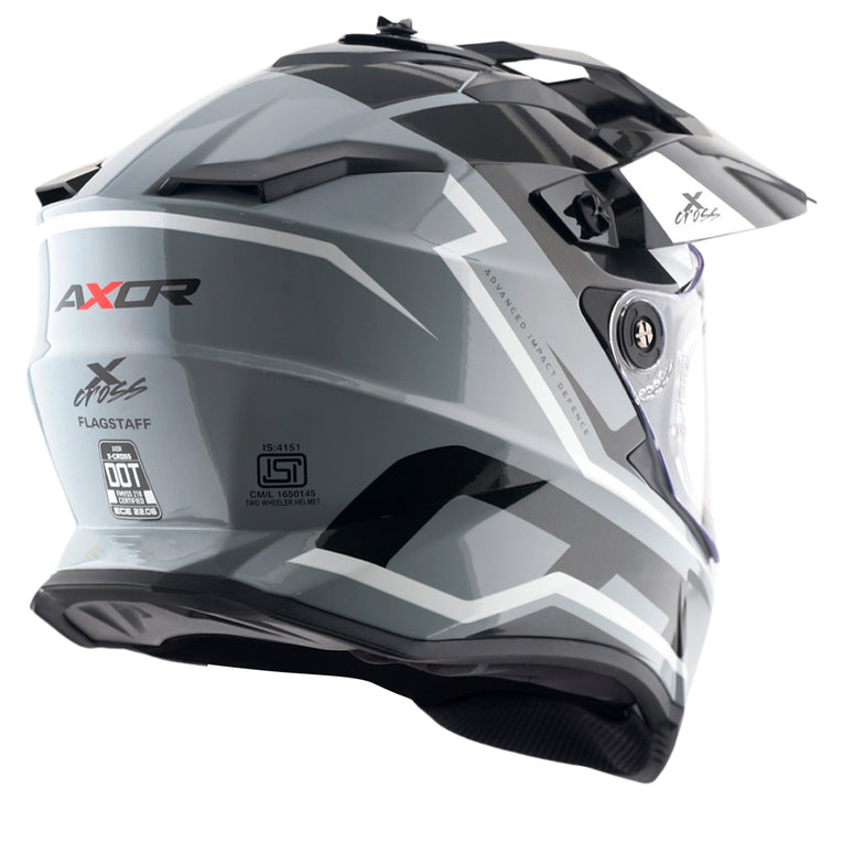 Axor X-Cross Dual Visor Flagstaff Helmet NARDO GREY BLACK