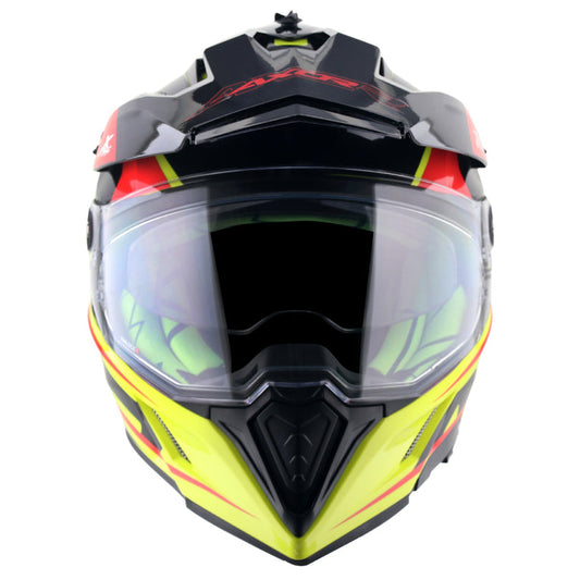 Axor X-Cross Dual Visor Flagstaff Helmet NEON YELLOW BLACK