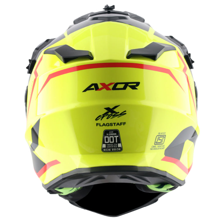 Axor X-Cross Dual Visor Flagstaff Helmet NEON YELLOW BLACK