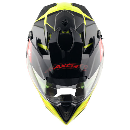Axor X-Cross Dual Visor Flagstaff Helmet NEON YELLOW BLACK