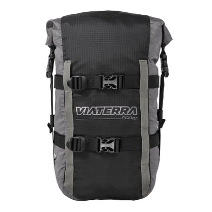 VIATERRA POD - 100% WATERPROOF MOTORCYCLE 12L GREY TAIL BAG