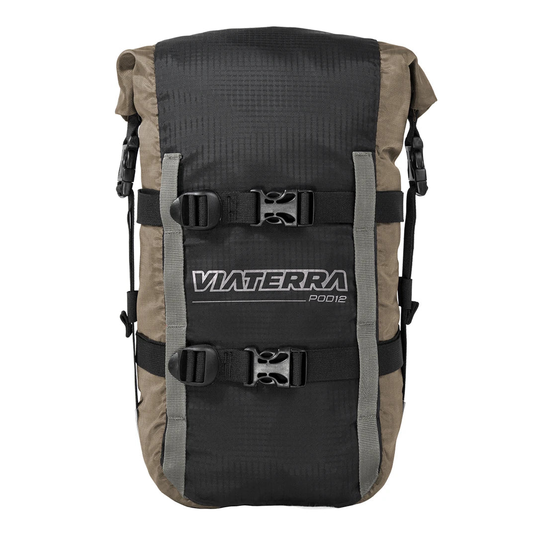 VIATERRA POD - 100% WATERPROOF MOTORCYCLE 12L BEIGE TAIL BAG