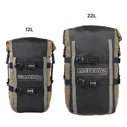 VIATERRA POD - 100% WATERPROOF MOTORCYCLE 12L BEIGE TAIL BAG