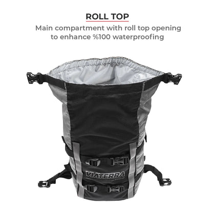 VIATERRA POD - 100% WATERPROOF MOTORCYCLE 12L GREY TAIL BAG