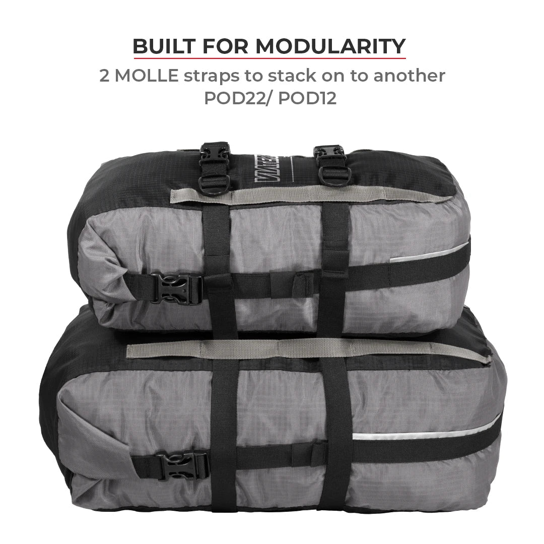 VIATERRA POD - 100% WATERPROOF MOTORCYCLE 12L GREY TAIL BAG