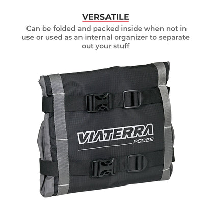 VIATERRA POD - 100% WATERPROOF MOTORCYCLE 12L GREY TAIL BAG