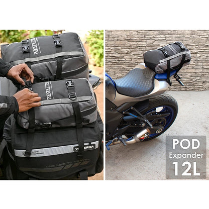 VIATERRA POD - 100% WATERPROOF MOTORCYCLE 12L GREY TAIL BAG