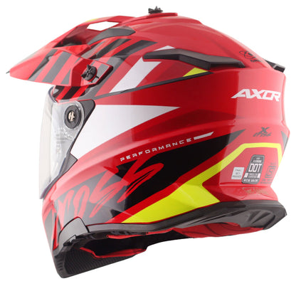 Axor X-Cross Dual Visor Orbit Helmet RED BLACK