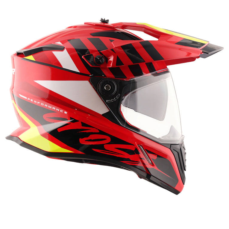 Axor X-Cross Dual Visor Orbit Helmet RED BLACK