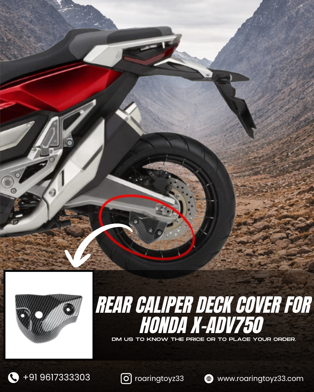 LOWER REAR CALIPER COVER FOR HONDA XADV 750