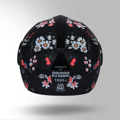 URBAN SUPER D2 DECOR MATT BLACK WITH FLOWER GRAPHICS
