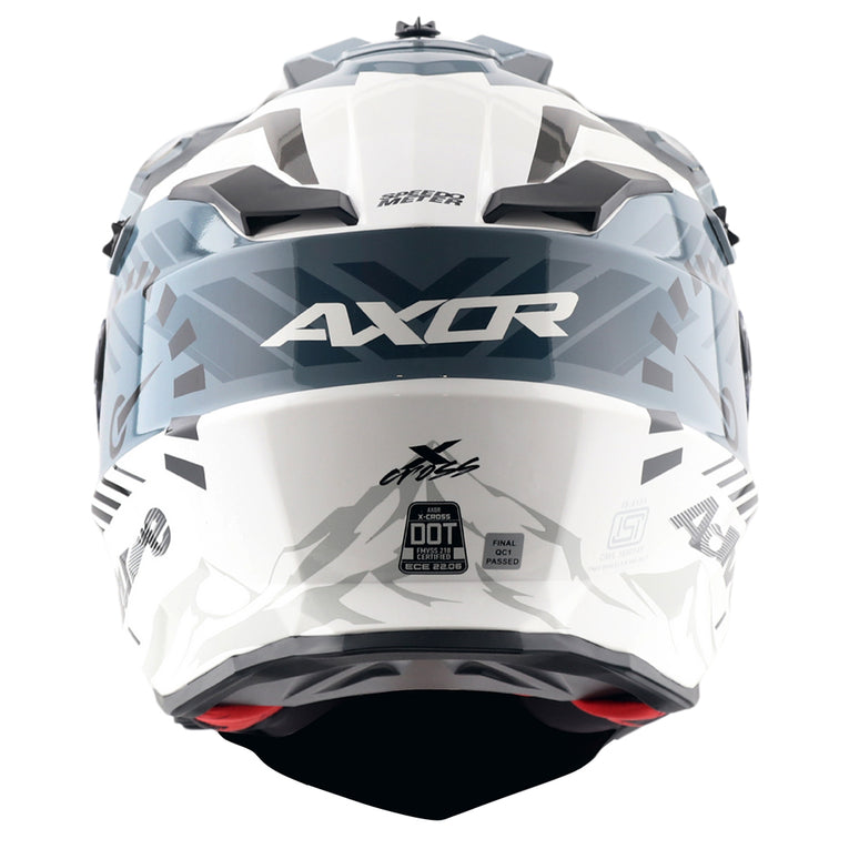 Axor X-Cross Dual Visor Speedometer Helmet White Grey