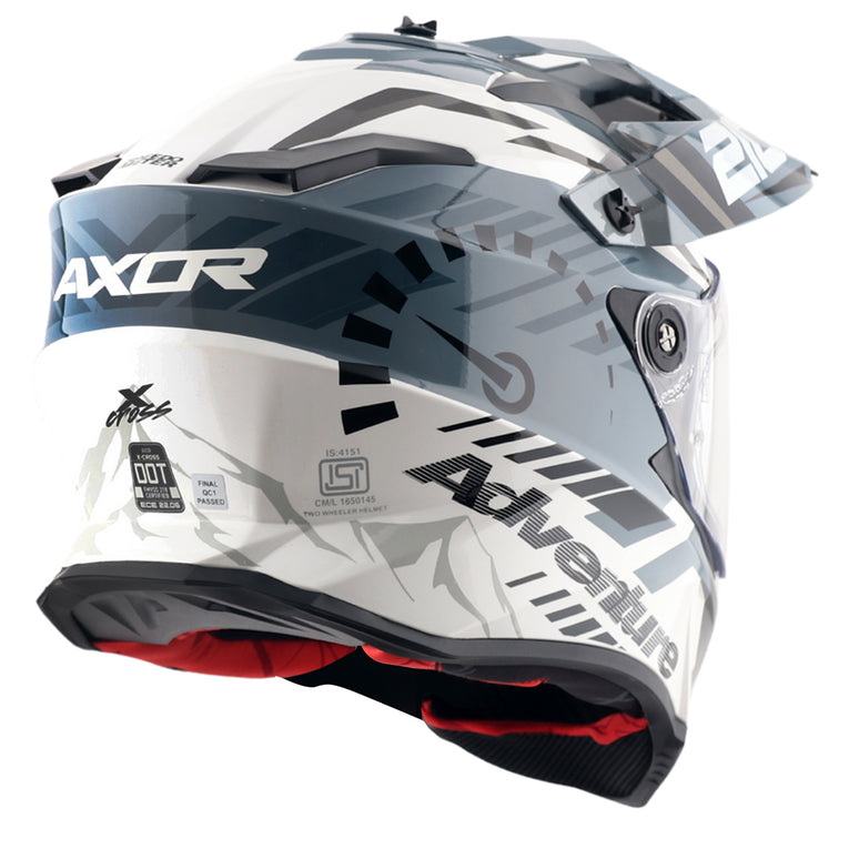 Axor X-Cross Dual Visor Speedometer Helmet White Grey