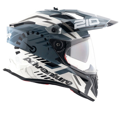 Axor X-Cross Dual Visor Speedometer Helmet White Grey