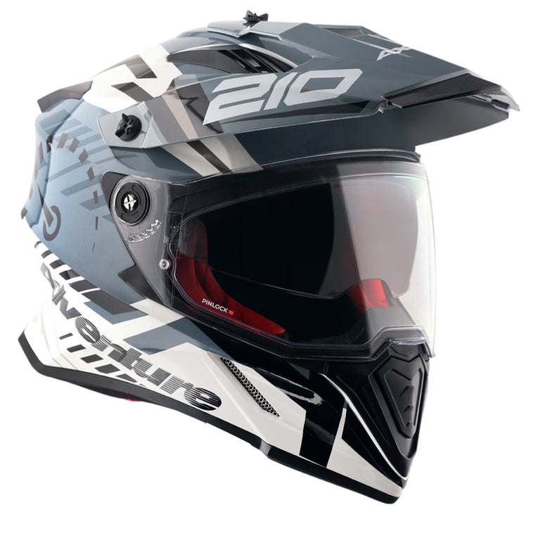 Axor X-Cross Dual Visor Speedometer Helmet White Grey