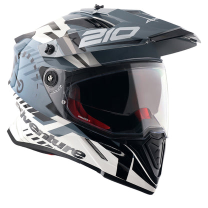 Axor X-Cross Dual Visor Speedometer Helmet White Grey