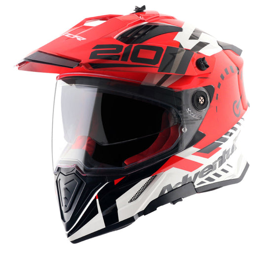 Axor X-Cross Dual Visor Speedometer Helmet WHITE RED