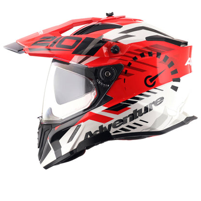 Axor X-Cross Dual Visor Speedometer Helmet WHITE RED