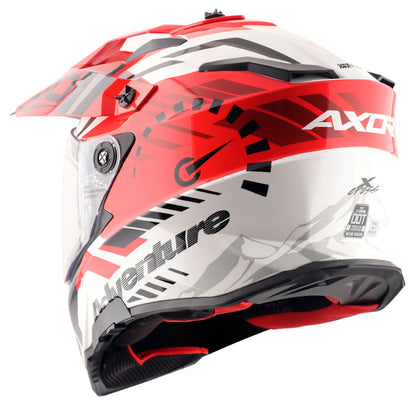 Axor X-Cross Dual Visor Speedometer Helmet WHITE RED