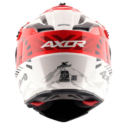Axor X-Cross Dual Visor Speedometer Helmet WHITE RED