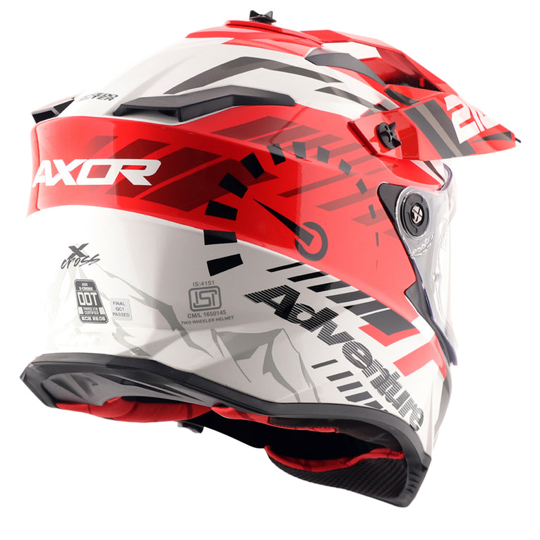 Axor X-Cross Dual Visor Speedometer Helmet WHITE RED