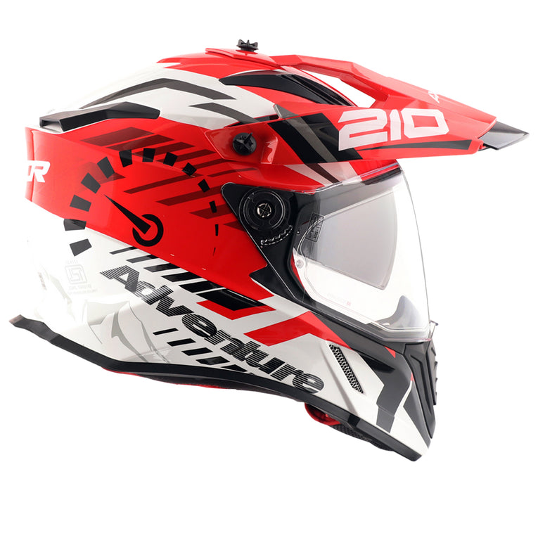 Axor X-Cross Dual Visor Speedometer Helmet WHITE RED