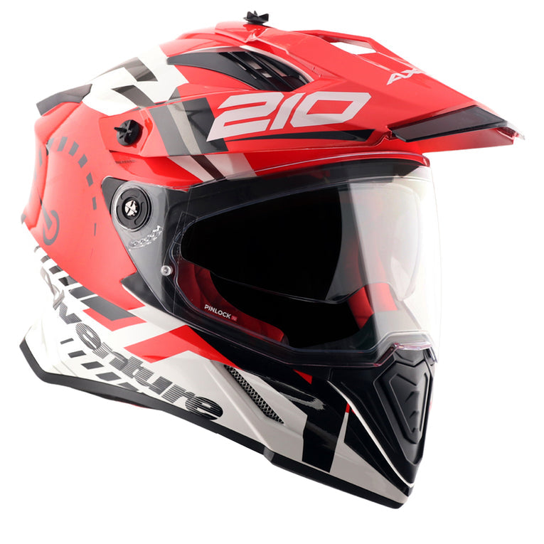 Axor X-Cross Dual Visor Speedometer Helmet WHITE RED