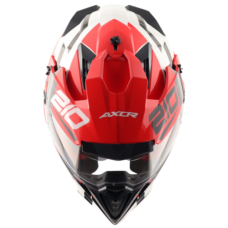 Axor X-Cross Dual Visor Speedometer Helmet WHITE RED