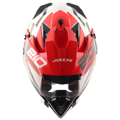 Axor X-Cross Dual Visor Speedometer Helmet WHITE RED