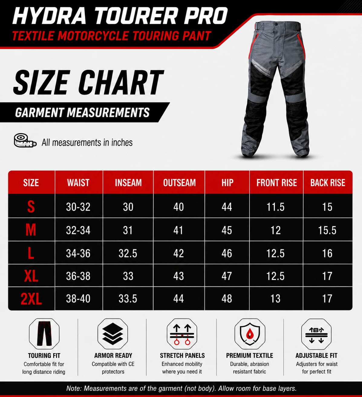 Roaring Toyz 33 Hydra Tourer Pro Pant Grey Neon