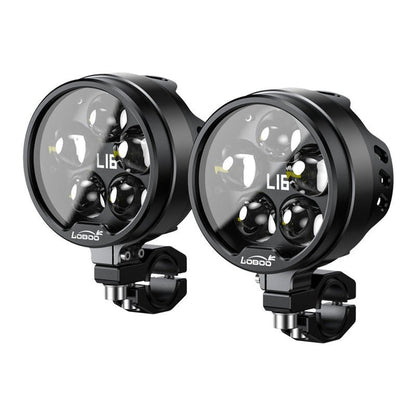 L16 Motorcycle Auxiliary Lights – 19000LM High & Low Beam LEDs, 3-Mode Warning, IP68 Waterproof, Intelligent Temp Control (Pair)