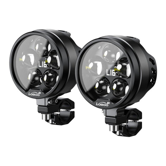 L16 Motorcycle Auxiliary Lights – 19000LM High & Low Beam LEDs, 3-Mode Warning, IP68 Waterproof, Intelligent Temp Control (Pair)