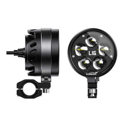 L16 Motorcycle Auxiliary Lights – 19000LM High & Low Beam LEDs, 3-Mode Warning, IP68 Waterproof, Intelligent Temp Control (Pair)