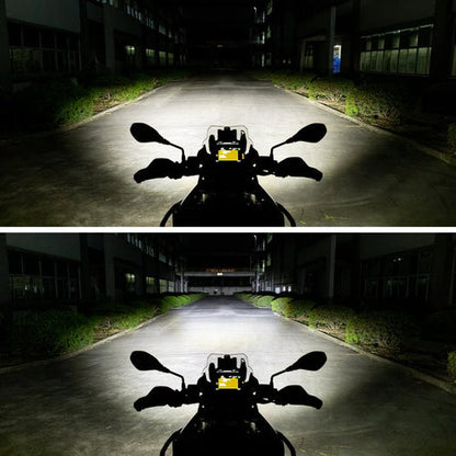 L16 Motorcycle Auxiliary Lights – 19000LM High & Low Beam LEDs, 3-Mode Warning, IP68 Waterproof, Intelligent Temp Control (Pair)