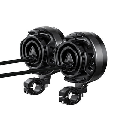 L18S Motorcycle Auxiliary Lights – 23000LM High/Low Beam with 8-Level Brightness & Color Temp Adjustment, 3 Warning Modes, IP68 Waterproof (Pair)