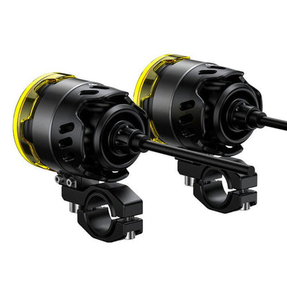 L7S Motorcycle Auxiliary Lights – 15000LM High/Low Beam Driving Fog Lamps, 3 Warning Modes, IP68 Waterproof, CNC Alloy Housing, Fits 22–28mm Bars (Pair)